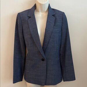 ANTONIO MELANI Denim-Textured Blue Single-Button Blazer - NWOT